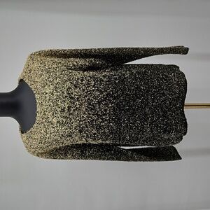 TRIBEKKA 44 Womens Galaxy Black & Gold Sparkle Long Sleeve Sweater Size Large